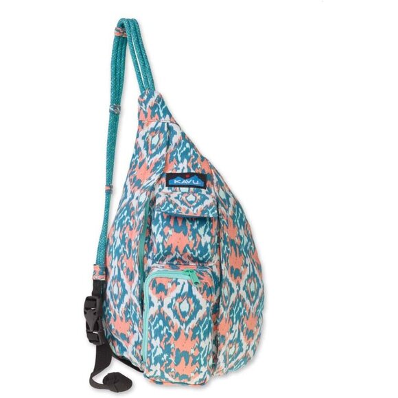 Kavu Handbags - Kavu Teal and Coral Crossbody Bag